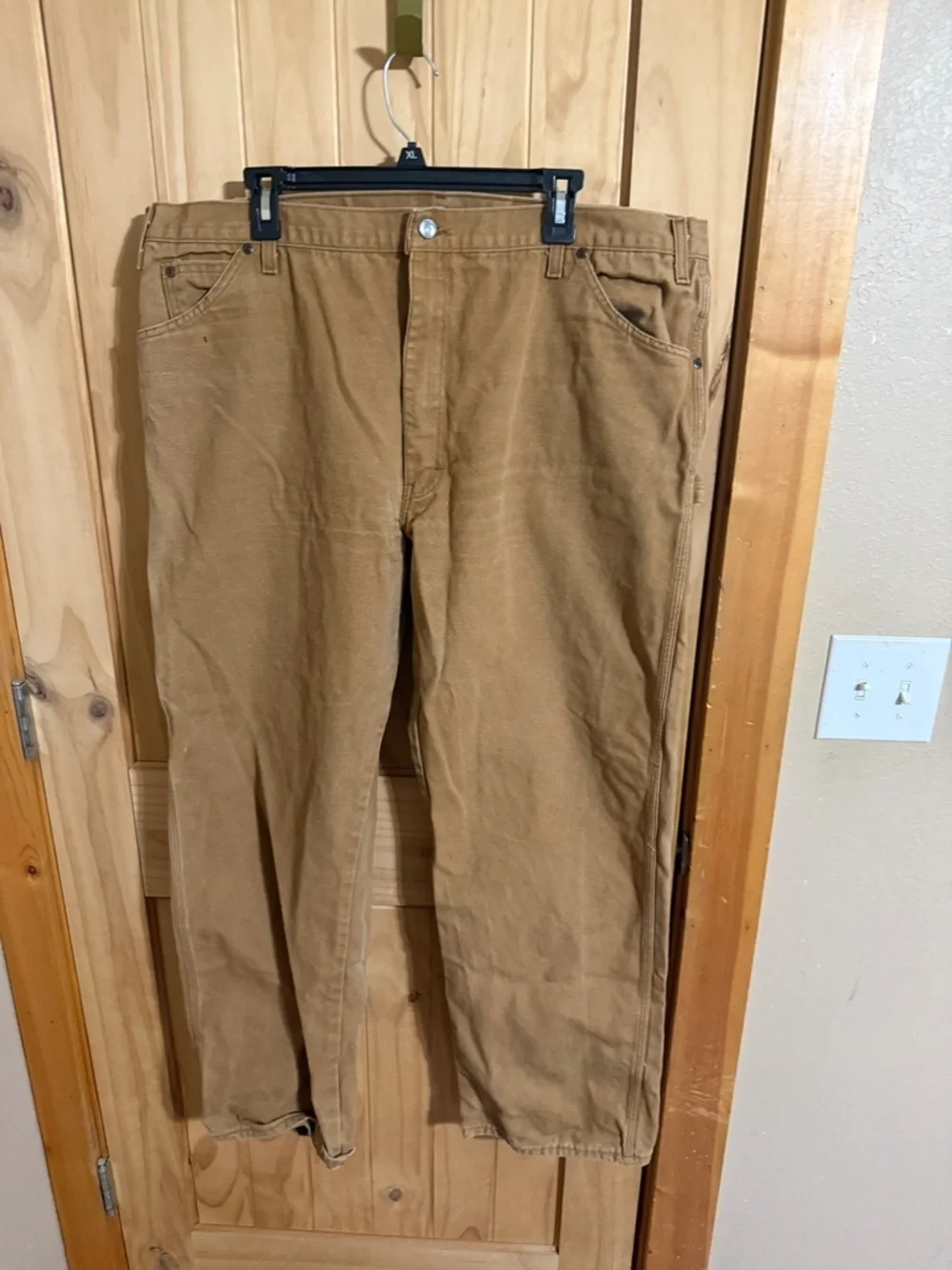 Dickies Brown/Tan Work Chinos - Carpenter Classic Straight-Leg Men's Pants
